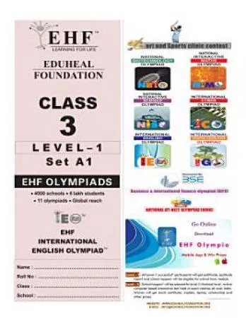 EHF English Olympiad Solved Question Paper Class 3 (2018)