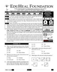 EHF Science Olympiad Solved Question Paper Class 4 (2013)