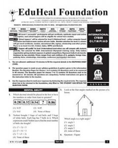 EHF Cyber Olympiad Solved Question Paper Class 5 (2015)