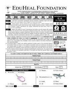 EHF G.K Olympiad Solved Question Paper Class 2 (2013)
