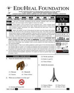 EHF G.K Olympiad Solved Question Paper Class 3 (2013)