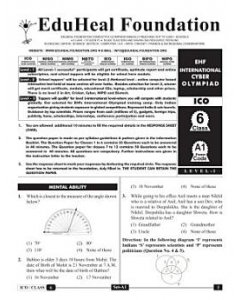 EHF Cyber Olympiad Solved Question Paper Class 6 (2015)