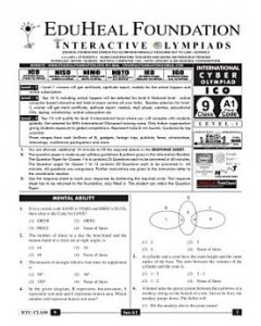 EHF Cyber Olympiad Solved Question Paper Class 9 (2012)