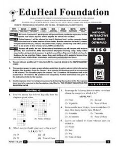 EHF Science Olympiad Solved Question Paper Class 3 (2015)