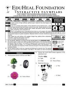 EHF English Olympiad Solved Question Paper Class 4 (2012)