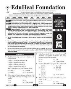 EHF Science Olympiad Solved Question Paper Class 6 (2015)