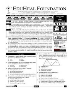 EHF IIT-NEET Olympiad Solved Question Paper Class 10 (2014)