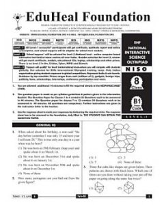 EHF Science Olympiad Solved Question Paper Class 8 (2015)