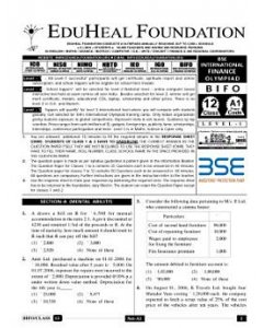 EHF Finance Olympiad Solved Question Paper Class 12 (2013)