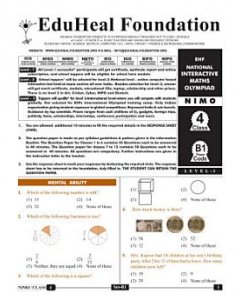 EHF Math Olympiad Solved Question Paper Class 4 (2015)