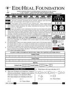 EHF Cyber Olympiad Solved Question Paper Class 1 (2014)