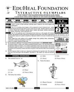 EHF G.K Olympiad Solved Question Paper Class 2 (2012)