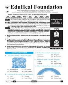 EHF G.K Olympiad Solved Question Paper Class 3 (2015)