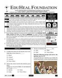 EHF English Olympiad Solved Question Paper Class 3 (2014)