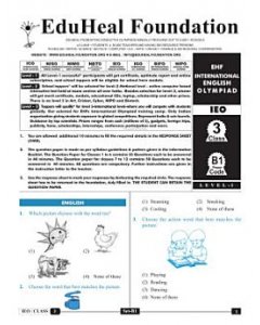 EHF English Olympiad Solved Question Paper Class 3 (2015)