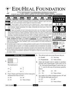EHF Cyber Olympiad Solved Question Paper Class 3 (2013)