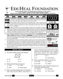 EHF Cyber Olympiad Solved Question Paper Class 5 (2013)