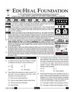 EHF Cyber Olympiad Solved Question Paper Class 6 (2013)