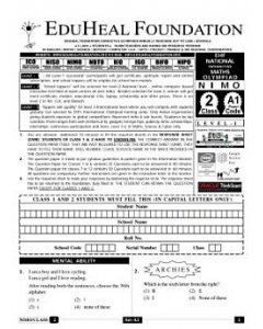 EHF Math Olympiad Solved Question Paper Class 2 (2014)