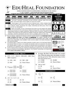 EHF Math Olympiad Solved Question Paper Class 5 (2014)