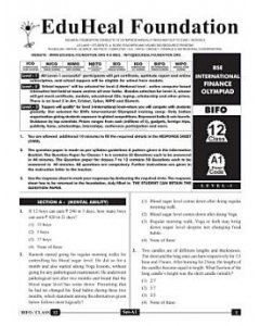 EHF Finance Olympiad Solved Question Paper Class 12 (2015)