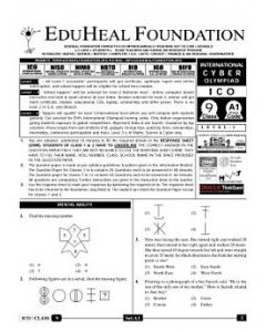 EHF Cyber Olympiad Solved Question Paper Class 9 (2013)