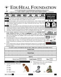 EHF English Olympiad Solved Question Paper Class 1 (2013)