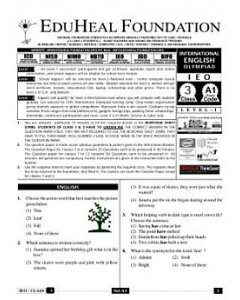 EHF English Olympiad Solved Question Paper Class 3 (2013)