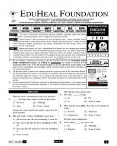 EHF English Olympiad Solved Question Paper Class 7 (2013)