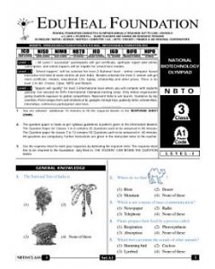 EHF Biotech Olympiad Solved Question Paper Class 3 (2015)