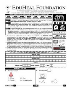 EHF Math Olympiad Solved Question Paper Class 2 (2013)