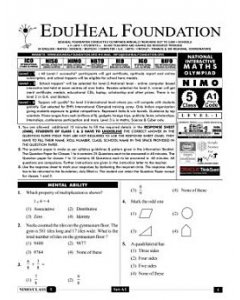 EHF Math Olympiad Solved Question Paper Class 5 (2013)