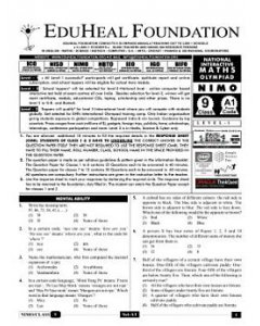 EHF Math Olympiad Solved Question Paper Class 9 (2013)