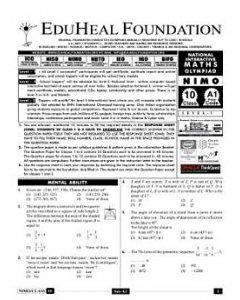 EHF Math Olympiad Solved Question Paper Class 10 (2013)