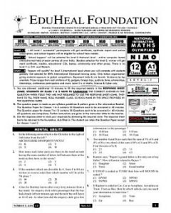 EHF Math Olympiad Solved Question Paper Class 12 (2013)