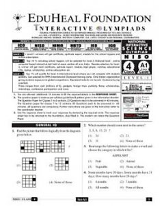 EHF Science Olympiad Solved Question Paper Class 4 (2012)