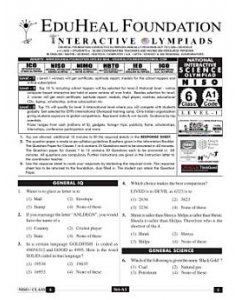 EHF Science Olympiad Solved Question Paper Class 6 (2012)