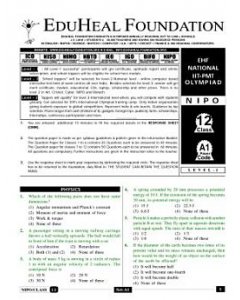 EHF IIT-NEET Olympiad Solved Question Paper Class 12 (2015)