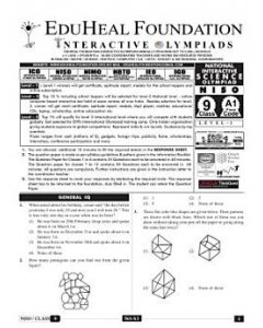 EHF Science Olympiad Solved Question Paper Class 9 (2012)